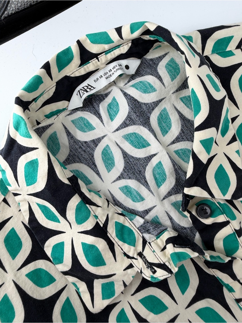 Zara Retro 70s BLOGGER Favorite Geometric Print Nelly Belted Shirt Dress XS - Picture 6 of 9